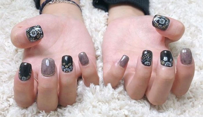 秋冬美甲_秋冬指甲_顯白秋冬美甲.